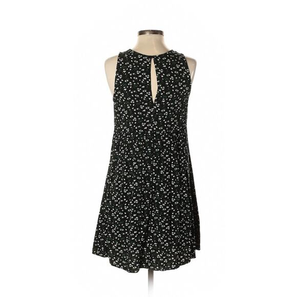 Old Navy Small Shift Dress Black Floral Print 100% Rayon Grunge Babydoll - Picture 2 of 3